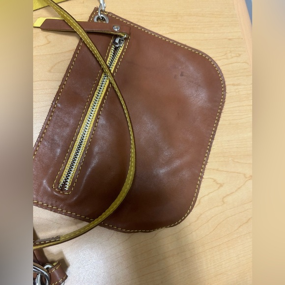 A Bellucci Genuine Leather Camel Color large tote Bag - Picture 3 of 7